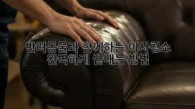 반려동물과 함께하는 이사청소, 완벽하게 끝내는 방법🐶🏠